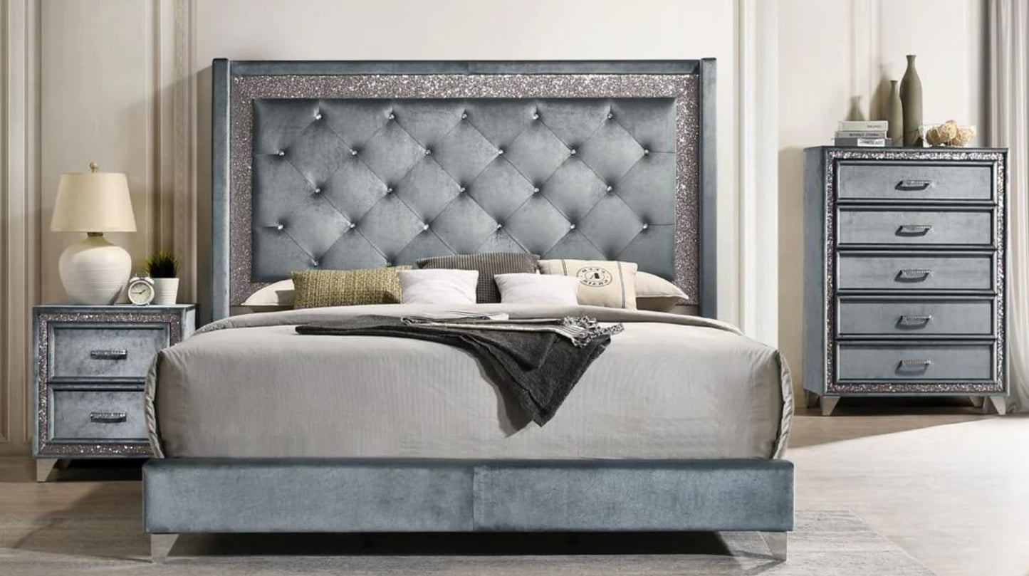 3pc Queen Bed Set (Bed/Nightstand/Chest)